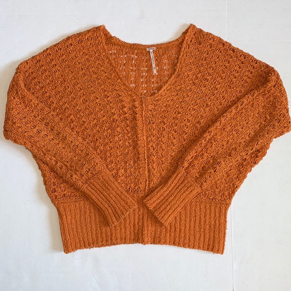 Free People Knitted Sweater Orange XS - Picture 3 of 10